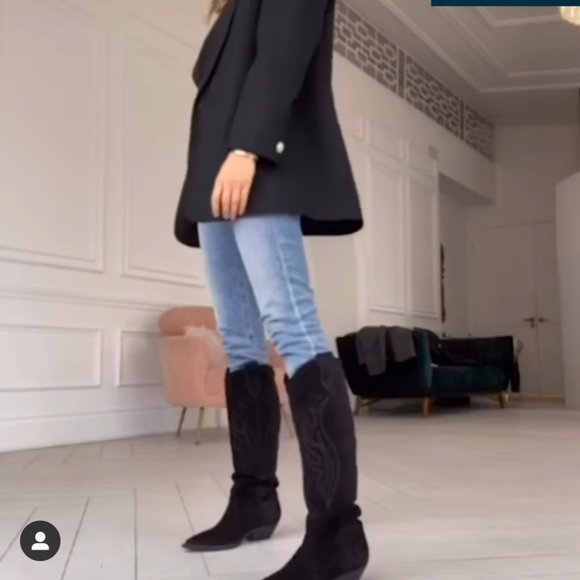 LAST ONE ZARA NWT VHTF Leather Heeled COWBOY Boots - Picture 15 of 15